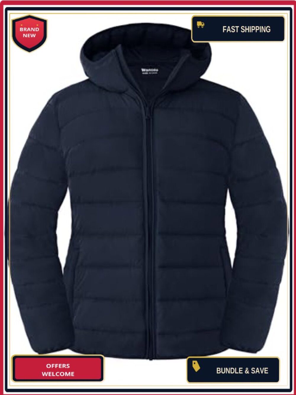 Women's Plus Size Quilted Puffer Jacket with Hood Recycled Polyester Waterproof